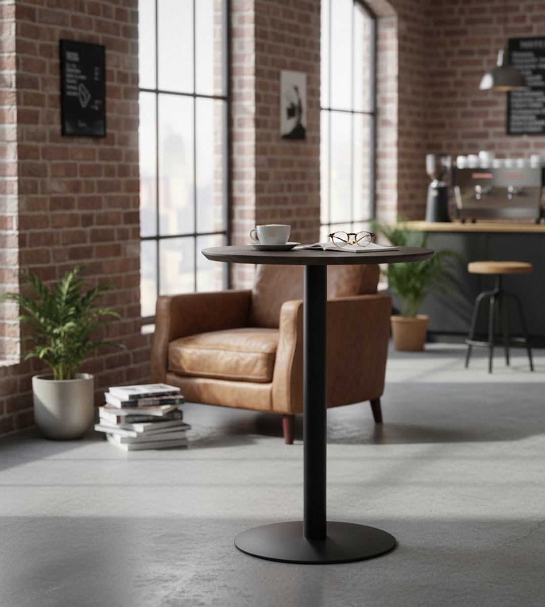 Robuuste Mangohouten Bartafel Ferro 70×70×92 - 70x70x92 cm - Zwart - Ferro 70×70×92 cm – Industrieel - Medahomestore