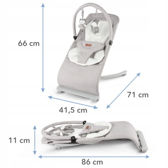 Kidwell Rubi Babyleunstoel - Grijs/Wit - 0-9kg van Merkloos — afbeelding 5