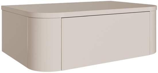 Selsey Luvio – Set van 2 wandhangende nachtkastjes met lade, 59 cm, kasjmier grijs