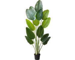 Kunstparadijsvogelplant, 1829 mm hoog, kunsttropische plant met 13 stengels en witte pot, decoratieve zijden vloerboom voor thuis, op kantoor of in de woonkamer, geschikt voor binnen- en buitenruimtes