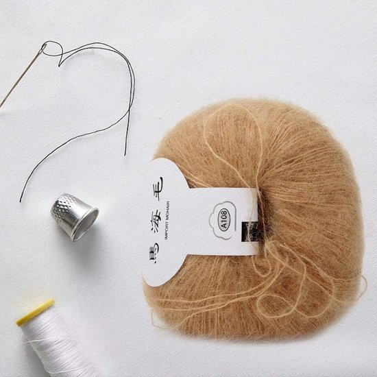 100% wollen garen, 250 g/bol Mohair wol 8 draden wollen garen, volwassenen kinderen DIY handbreien trui sjaal muts garen(Mixed beige