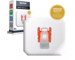 SQOON® Stofzuigerzak geschikt voor Bosch & Siemens BBZ16GALL / BBZ41FGALL Series - Alle Bosch & Siemens stofzuigers | Rode aansluiting - 4 stuks