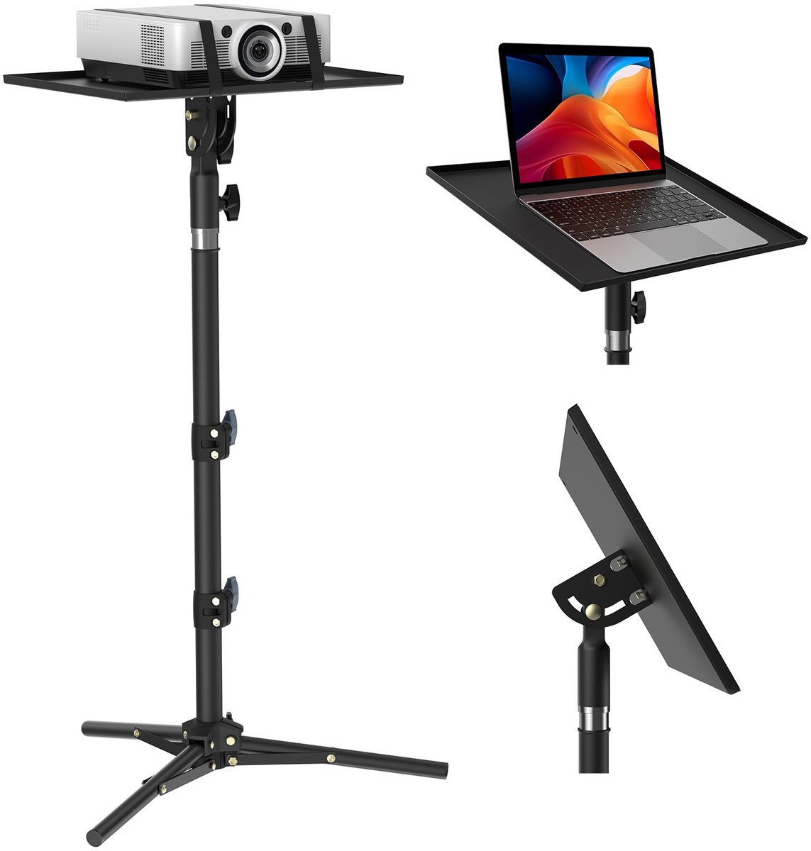 Unyqoos® Verstelbare multifunctionele standaard voor projectoren en laptops met snelle montage