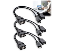 OTG Kabel voor Fire Stick - 3 Stuks - 2 in 1 USB Poort - OTG Voedingskabels - Hoge Snelheid - Compatibel met Firestick 4k voor Playstation Classic en Meer