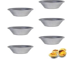 6 pieces Pasteis de Nata bakvorm - 7 x 4 x 2 cm - herbruikbaar voor muffins - puddingen - gebak