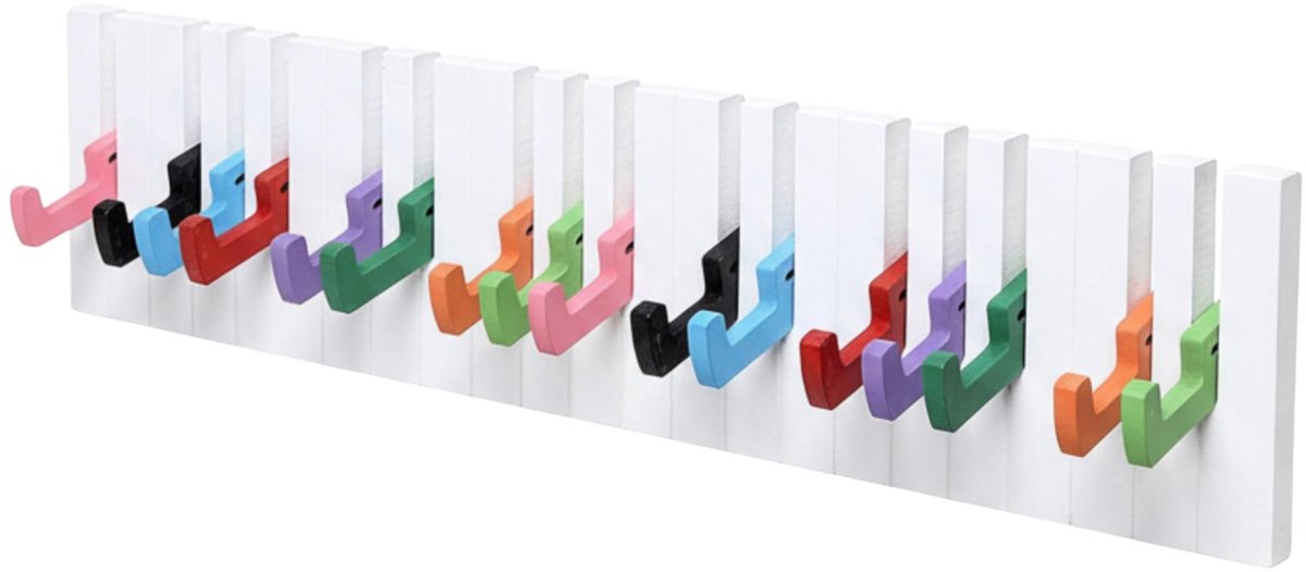 Unyqoos Moderne wandgarderobe met 16 kleurrijke haken voor veelzijdig gebruik Meerkleurig