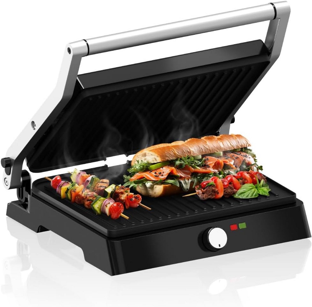 XXL Elektrische Contactgrill met Temperatuurregeling en Antiaanbaklaag