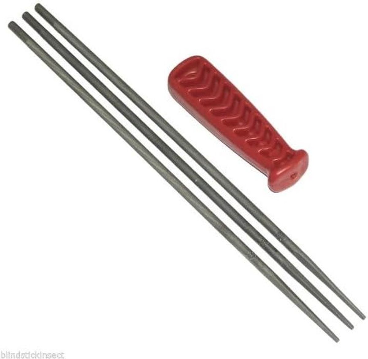 Set van 3 Ronde Zaagkettingvijlen (4mm) met Handvat - Onderhoud Kettingzaag