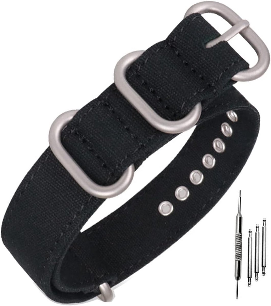 Canvas NATO Zulu Horlogeband 18mm t-m 26mm - Zacht en Duurzaam Vervangend Bandje voor Heren en Dames
