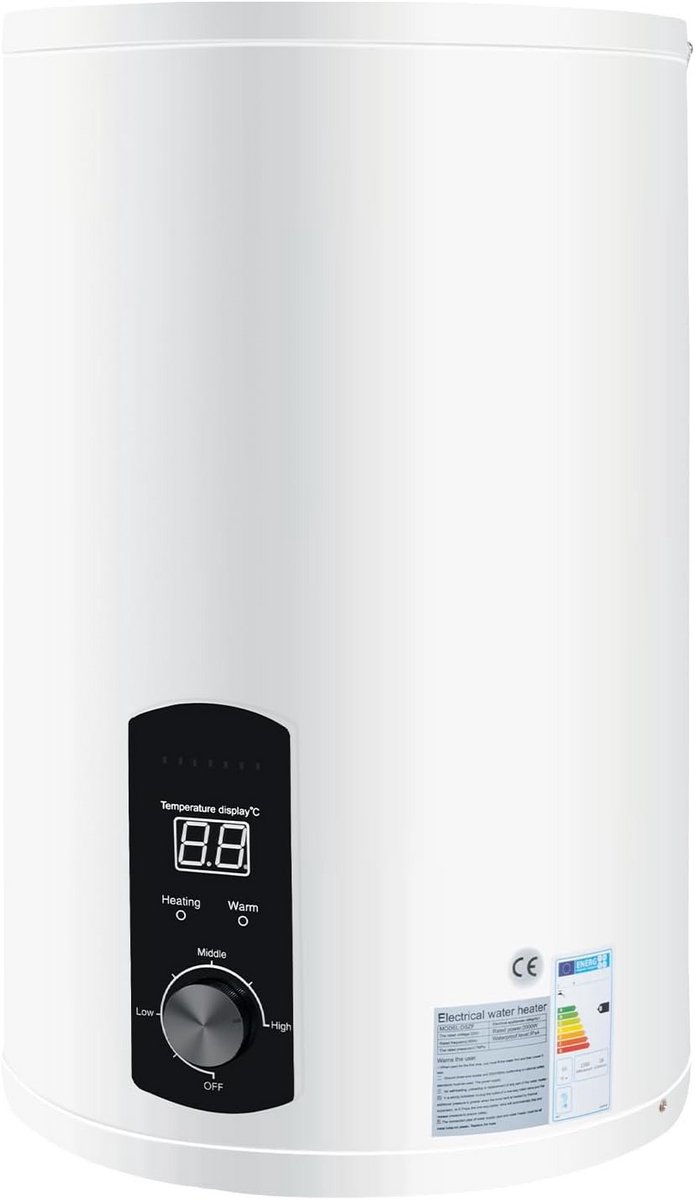 Elektrische Boiler 30 Liter 2000W Montageklaar voor Keuken, Toilet en Badkamer