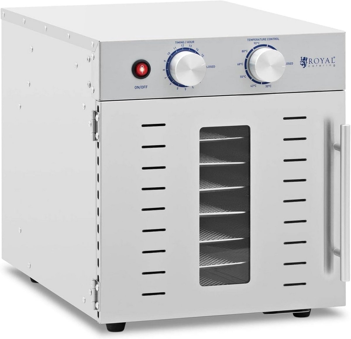 Voedseldroger met 8 RVS Roste, 800W, Temperatuurregeling