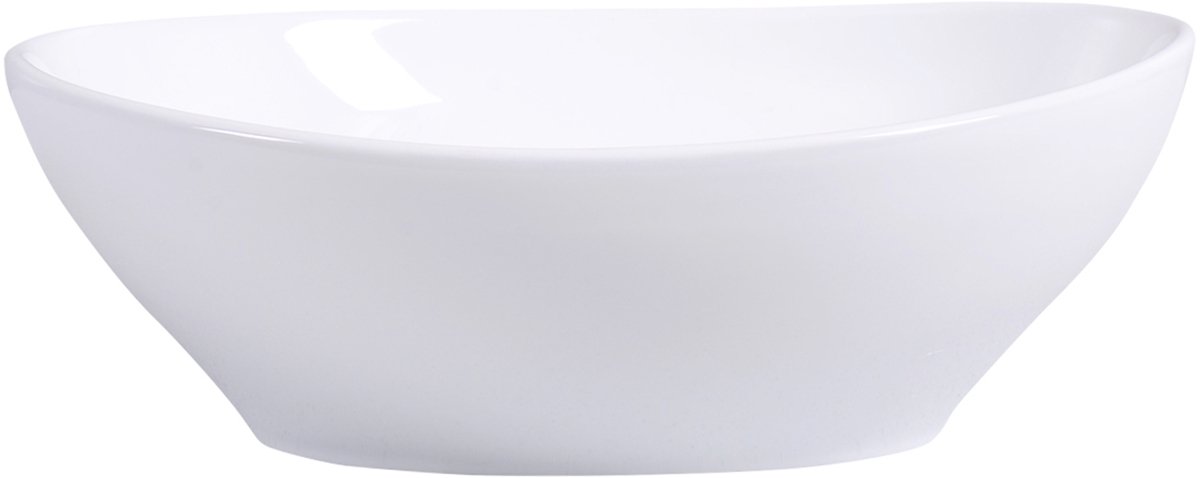 COSTWAY Ronde waskom, waskom, keramische waskom met hoge zijde, wit