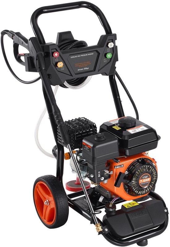 Benzine Hogedrukreiniger, 3950PSI, 10 L/Min, 2,6 Gpm, Koperen Pomp, 5-Delige Sproeierset — afbeelding 2