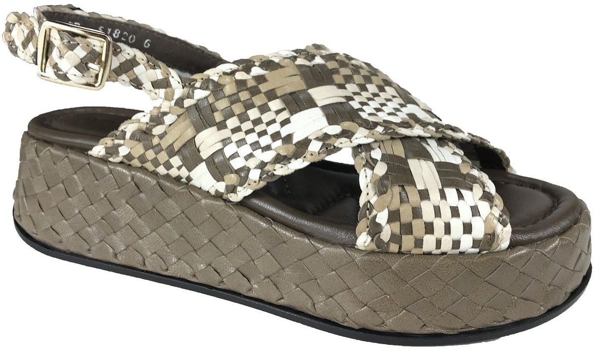 Pons Quintana 11276 PD taupe combi luxe sandalen | Bonne Shoe