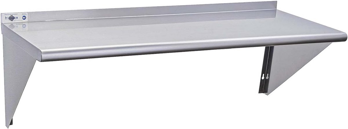 RVS Wandrek voor Keuken en Garage - Sterke Metalen Opslagplank met Achterwand