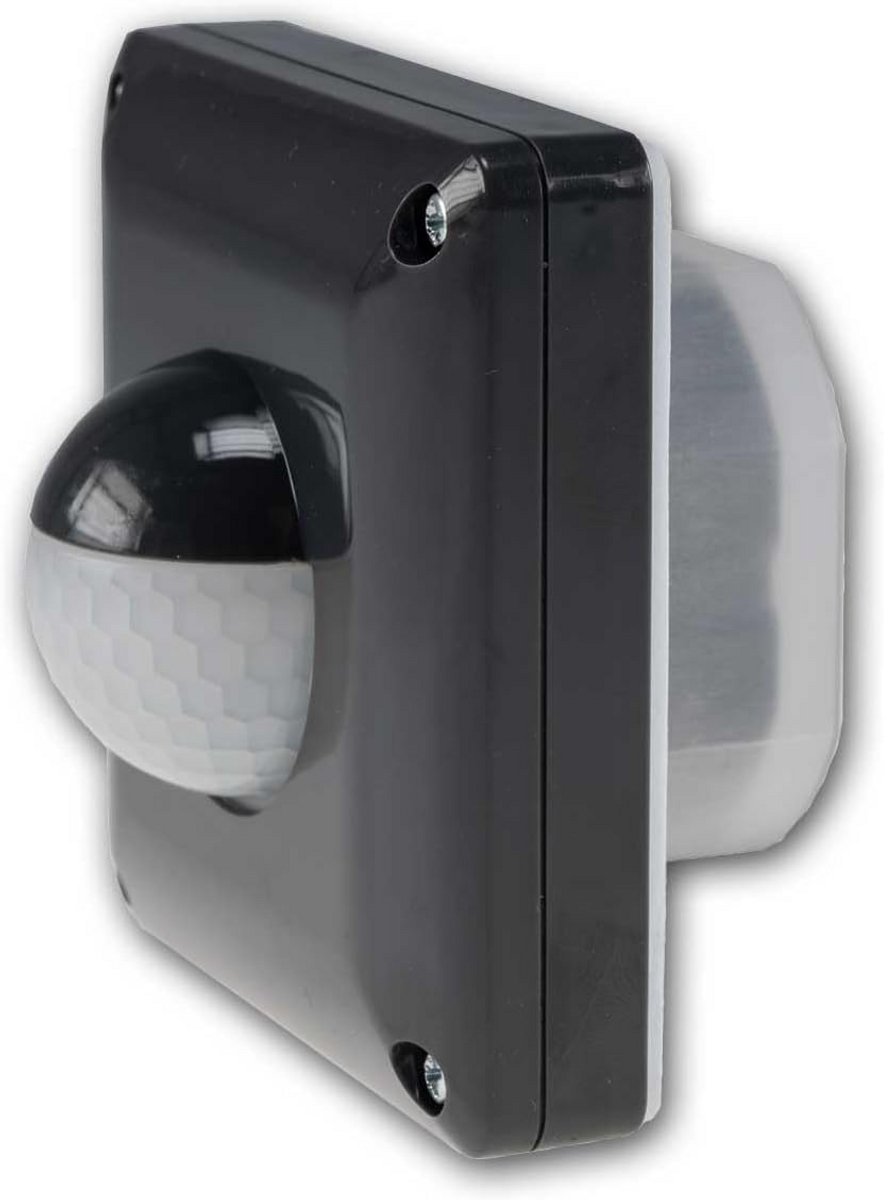 Inbouw Bewegingsmelder Zwart IP65 - Instelbare PIR Sensor voor Binnen en Buiten