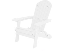 AXI Claire Adirondack Stoel Wit – Kunststof loungestoel met armleuningen – Opklapbaar - Hoge rugleuning - Tuinstoel - 84,5 x 77 x 95,5 cm - Duurzaam & weerbestendig