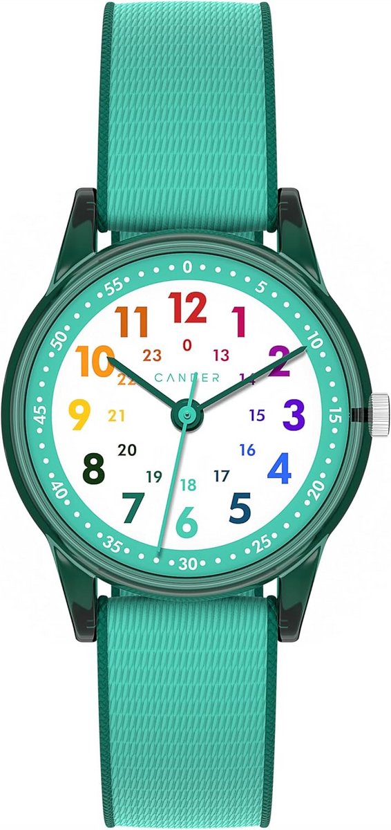 Kinderhorloge Analoog met Klittenband - Waterdicht 3 ATM - Geschikt voor Jongens en Meisjes - Turquoise