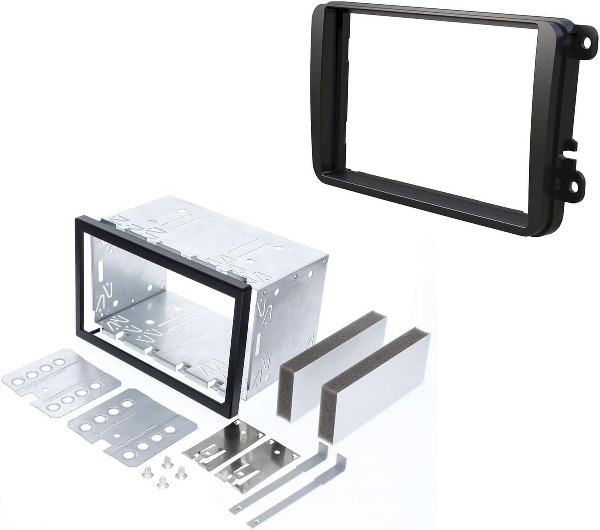 Dubbel DIN Inbouwframe voor Radio VW Golf 5/6, Passat, Skoda Octavia - 2-DIN ISO Paneel