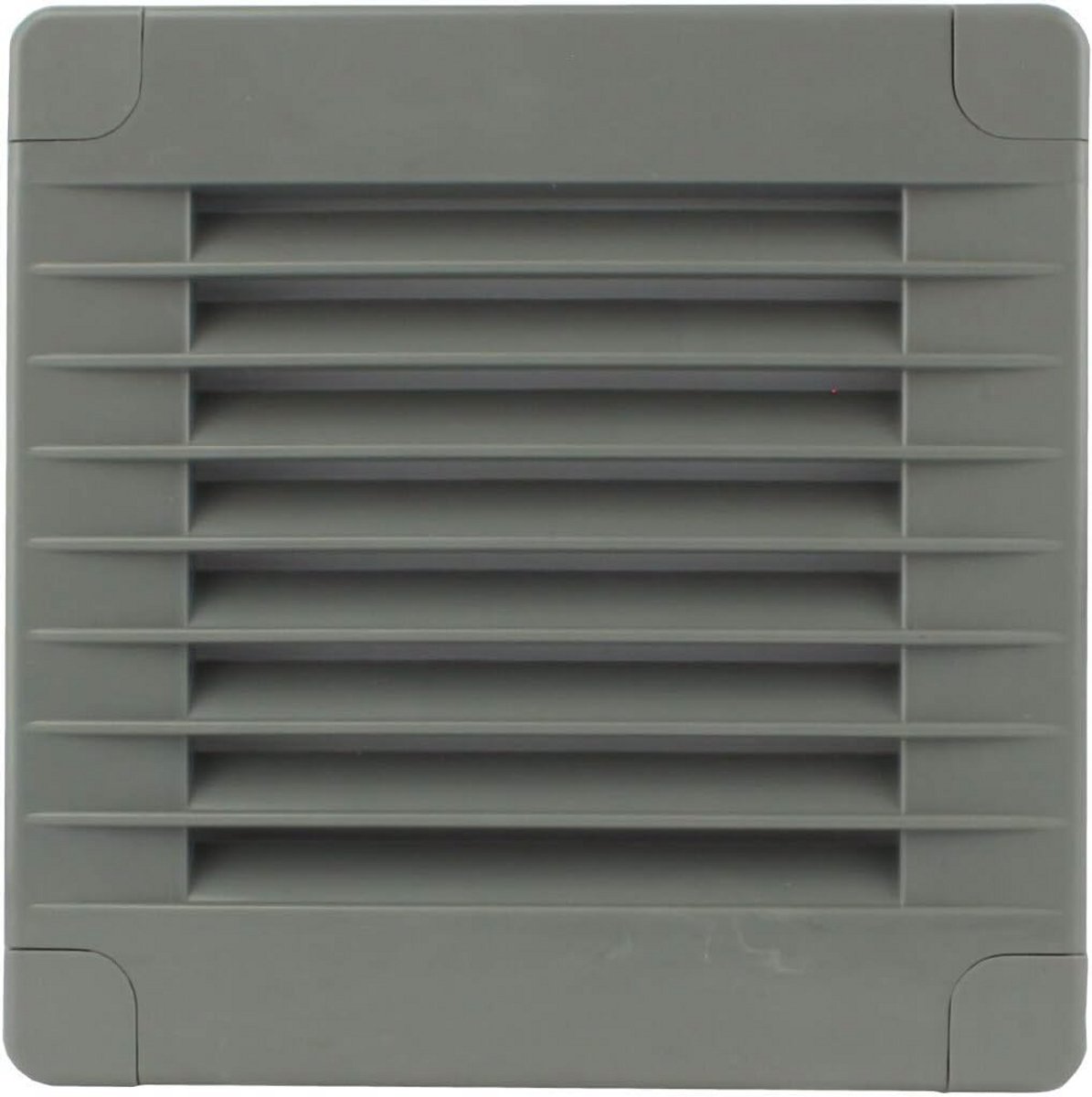 Vierkant Ventilatie Roosters met Insectenhor en Lamellen - Kunststof Afvoerrooster Grijs 100x100mm