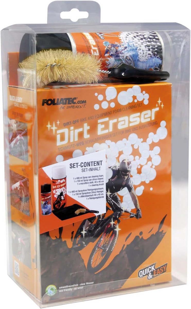 Fietsreinigingsset met Schuim en Citrusreiniger, Inclusief Borstel en Microvezeldoek