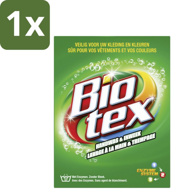 1 x Biotex Handwas & Inweek Poeder 720 gr - Handwas - Inweek Waspoeder - Biologisch Wasmiddel - Enzymen - Veilig Voor Stof