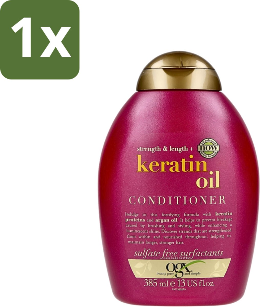 1 x OGX - Anti-Breakage Keratin Oil - Conditioner - Verstevigend - Voor Ieder Haartype - 385 ml - Haarbreuk - Keratine - Versteviging - Anti-breuk - Keratin Oil