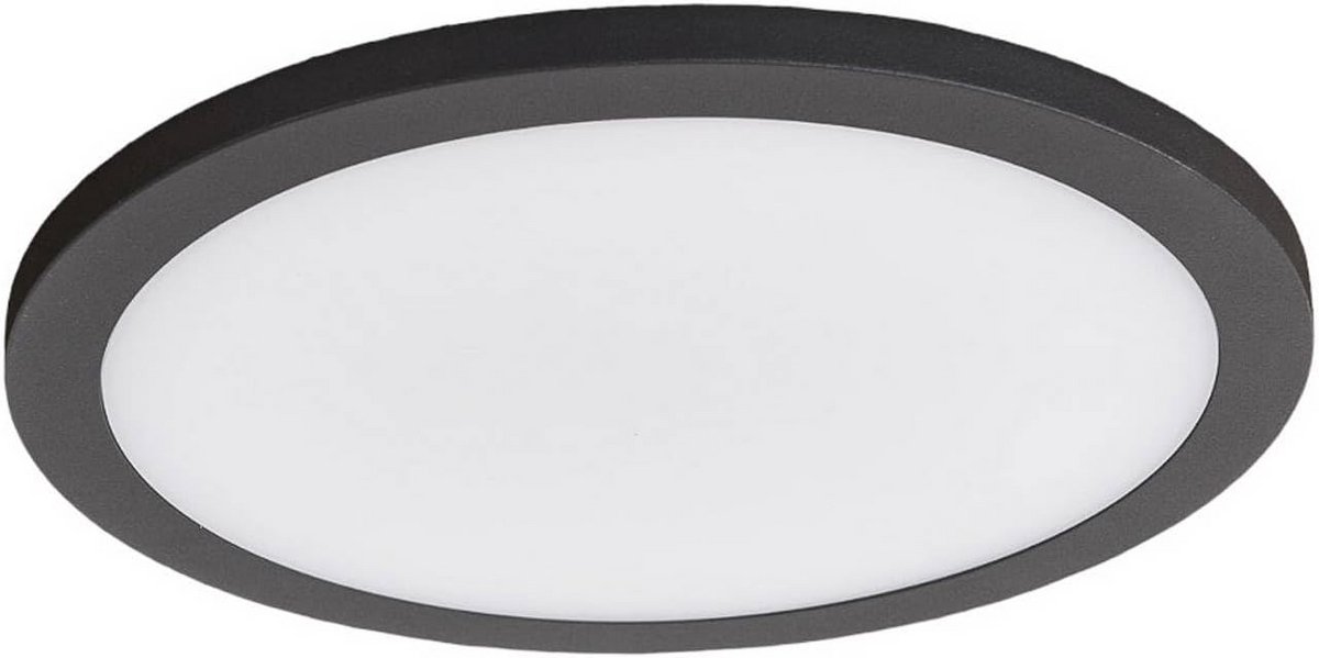 Ronde LED Plafondlamp met Bewegingssensor (Zwart/Antraciet) - Energiezuinige Buitenverlichting