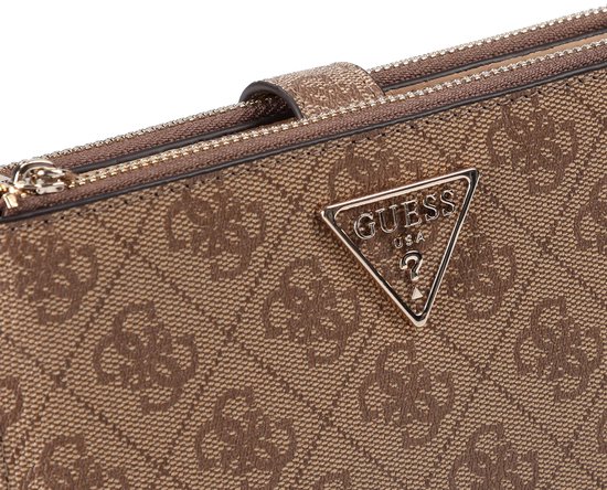 GUESS porte-monnaie Laurel II SLG Double Zip Organizer Latte Logo beige