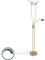 QAZQA lexus - Moderne Dimbare LED Vloerlamp | Staande Lamp met Dimmer - 1 lichts - H 1800 mm - Brons - Woonkamer | Slaapkamer