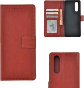 Sony Xperia 5 hoesje - Bookcase - Portemonnee Hoes Echt leer Wallet case Bruin