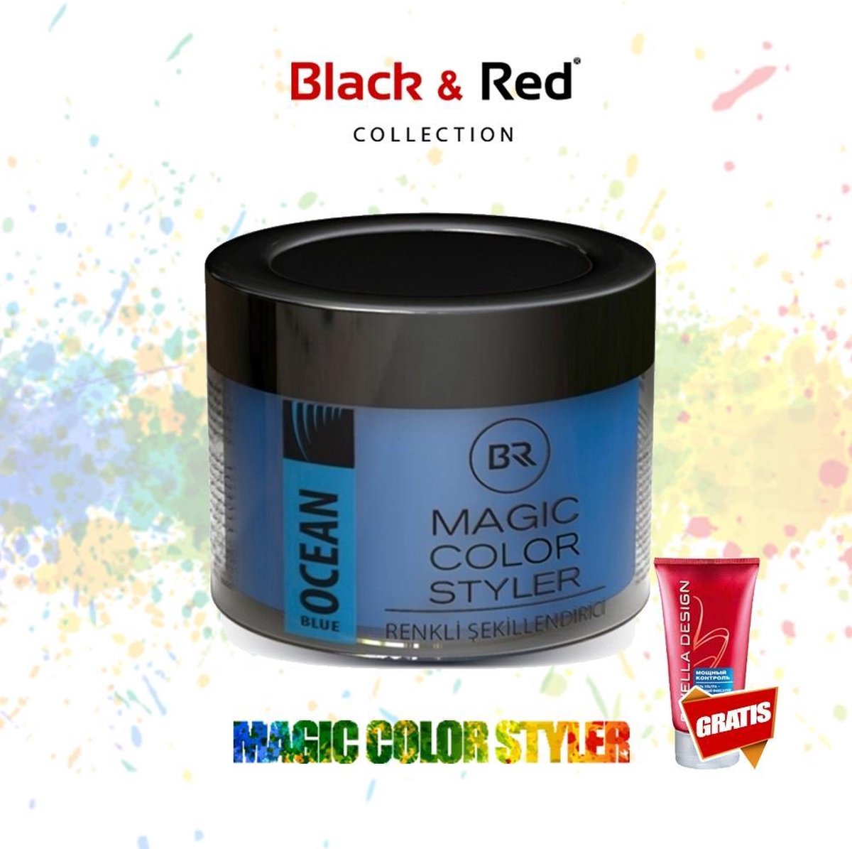 Black&Red Collection Magic Color Styler Haar Wax 100ml - Blue Ocean