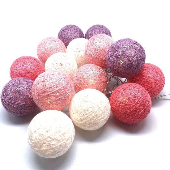 Cotton balls lights lichtsnoer - 12 stuks meerdere kleuren | bol.com