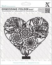 6 x 6 Inch  Embossing Mal  - Bloemen Hart
