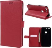 Litchi cover rood wallet case hoesje Google Pixel XL