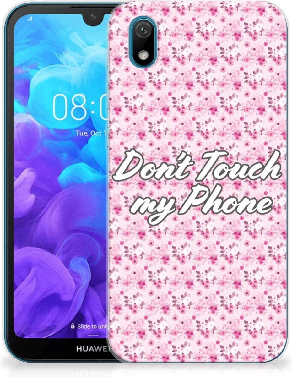 Huawei Y5 (2019) Silicone-hoesje Flowers Pink DTMP