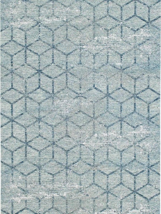Ginore Vintage Geo Tapijten - Escher Washed Blue - 280 x 380 cm