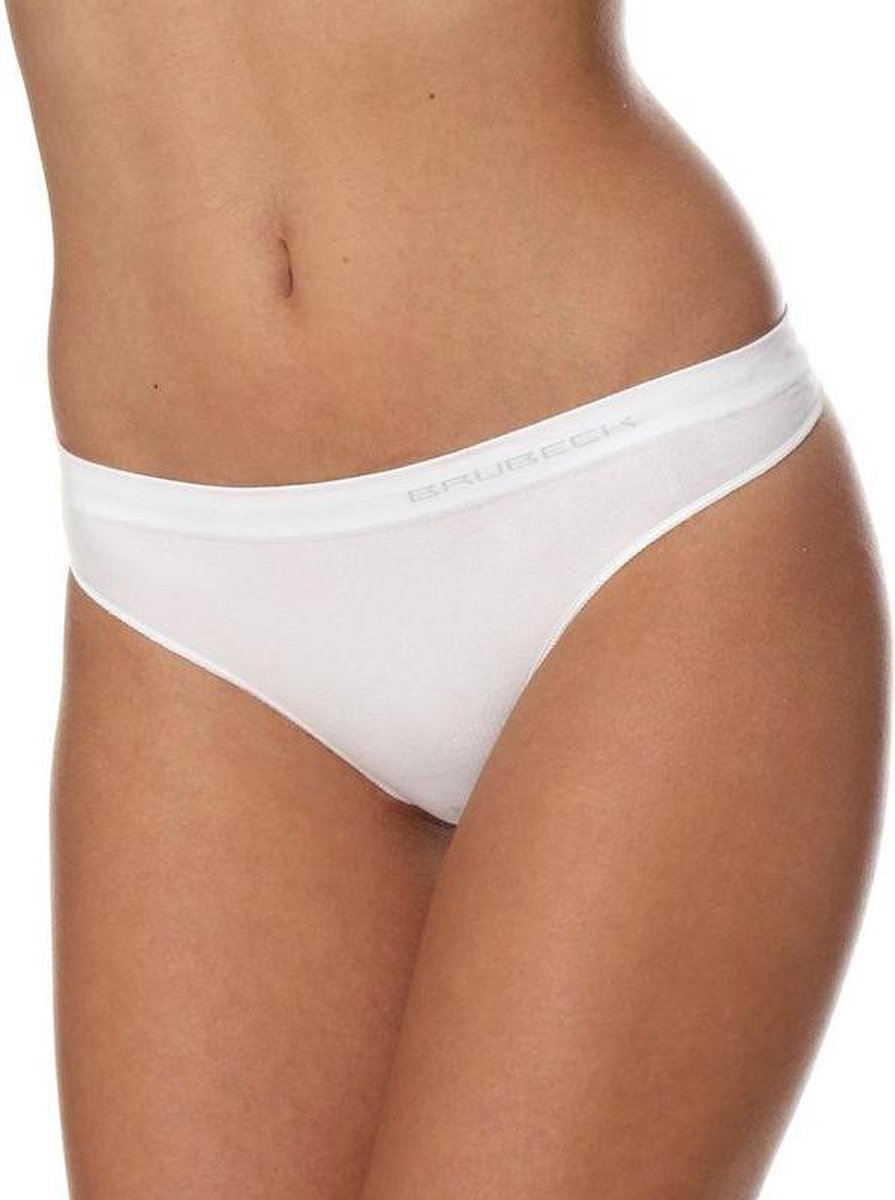 Brubeck Dames String - Naadloos (Seamless) Elastisch Katoen - 3-Pack - Wit - XL