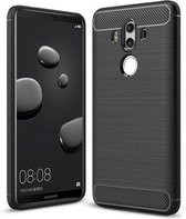 Zwart Carbon Geborsteld TPU Hoesje voor Huawei Mate 10 Pro