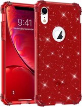 Glitter Shock case geschikt voor Apple iPhone Xr - rood