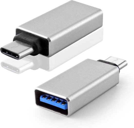 USB 3.1 Type C naar USB 3.0 OTG Adapter voor o.a. iPhone, Macbook en Chromebook - Zilver - Case2go