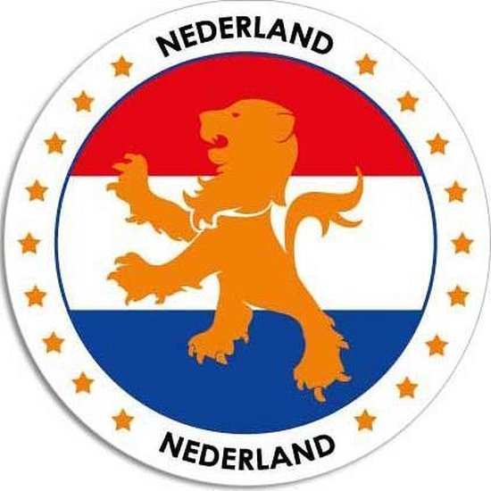 Nederland raamsticker rond 14 cm - Holland raam decoratie stickers