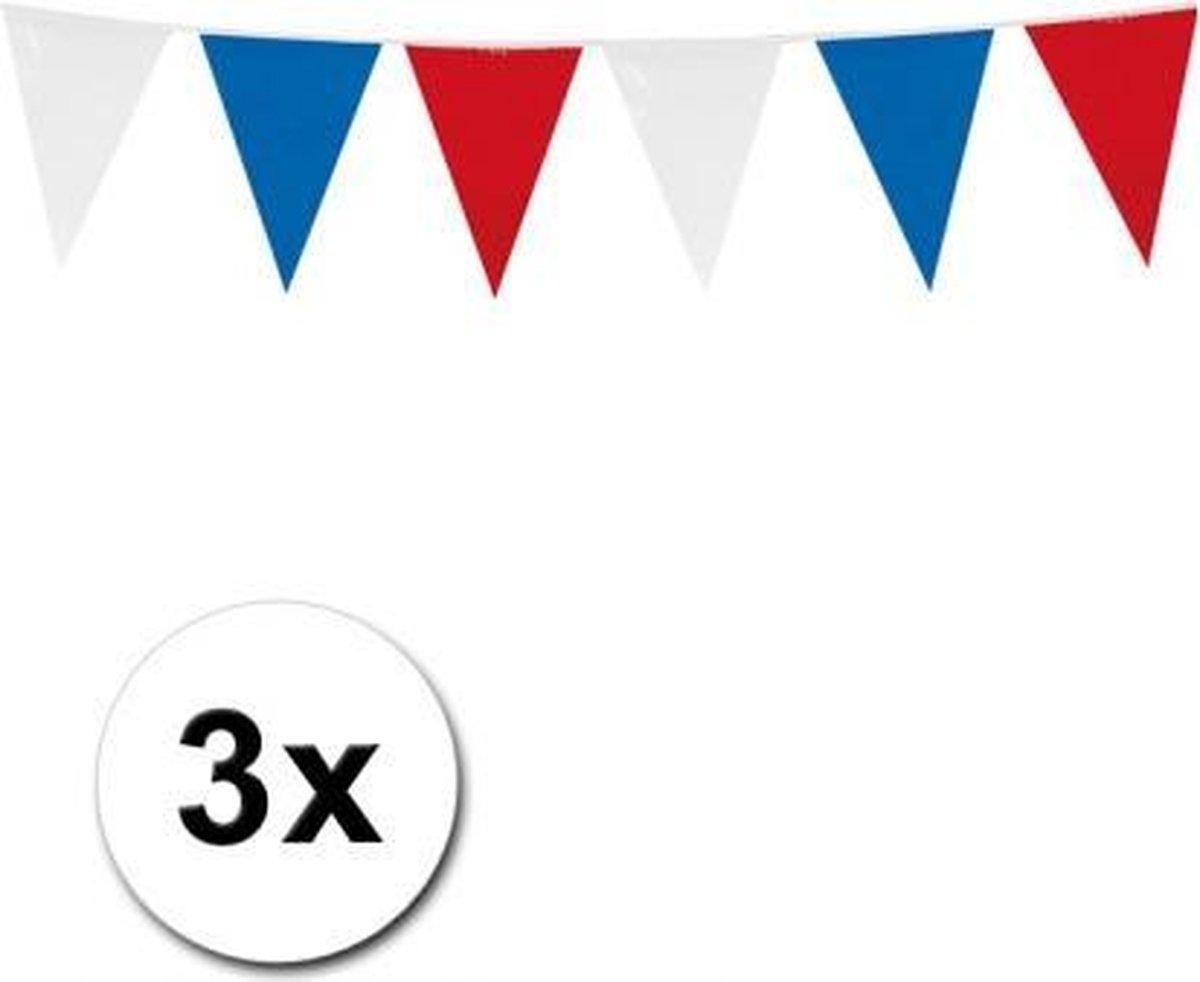 onvergeeflijk toevoegen Maar 3x Vlaggenlijnen Holland rood-wit-blauw | bol.com