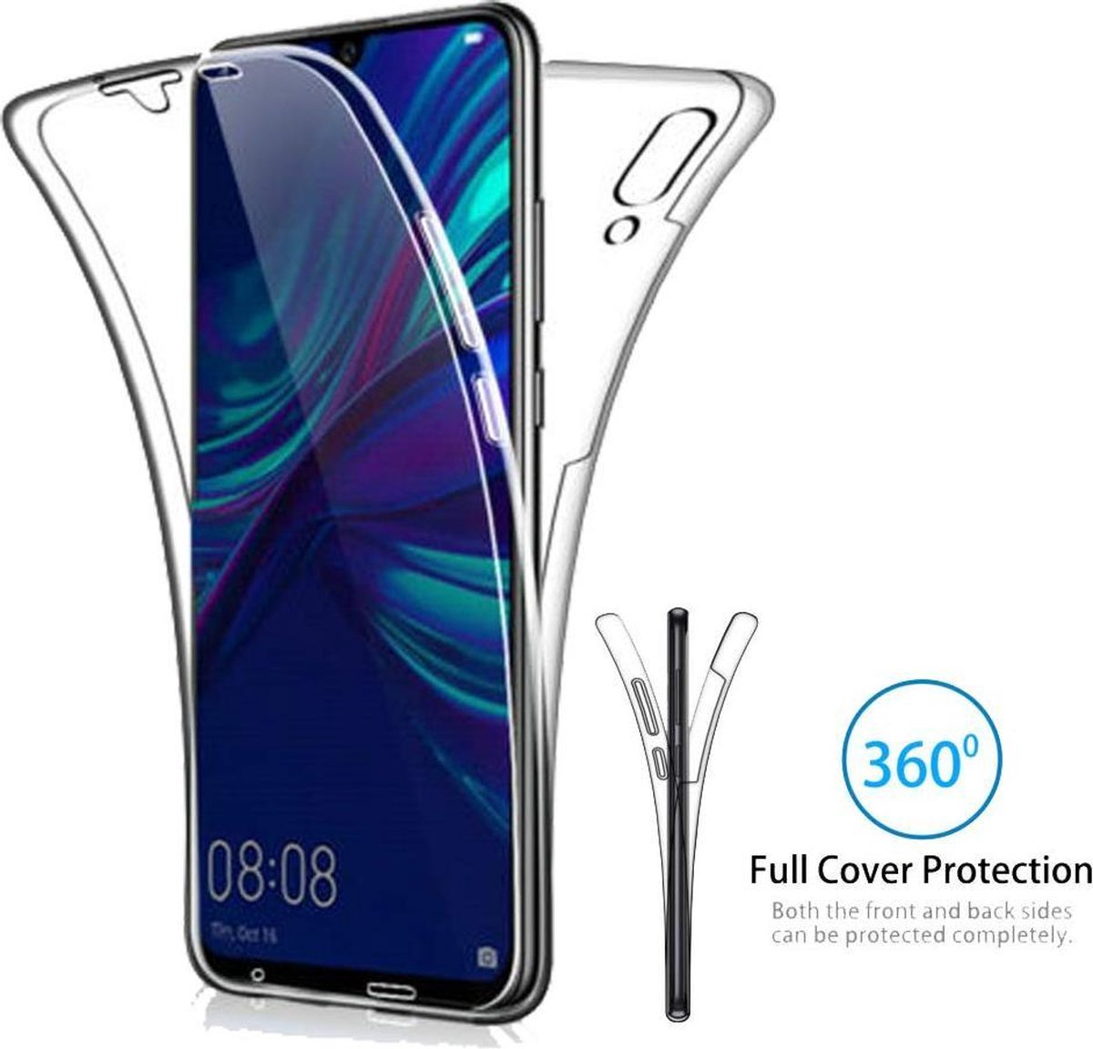 Hoesje Geschikt voor: Huawei P20 Lite 2019 - Dubbel zijdig 360° - Transparant