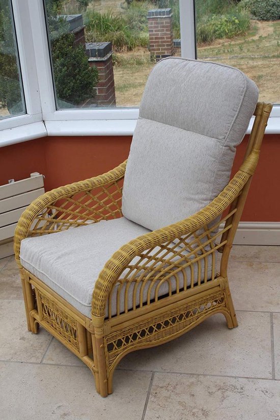 Garden Market Place Portofino Rieten serre meubels set van 2 stoelen en een bank Creme