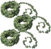 3x Mini klimop kunstplant guirlande 7,5 meter - Urban jungle - Botanisch thema decoratie slingers bruiloft/themafeest