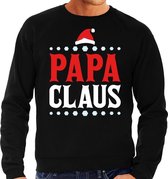 Grote maten foute Kersttrui / sweater - Papa Claus- zwart voor heren -  plus size kerstkleding / kerst outfit 3XL