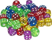 scarlet play | Kubusenset "Casino 50" met 50 stuks in stoffen zak; in standaard formaat voor 6-zijdige kubussen van 16 mm; spelletjes zoals in een casino. Kleurrijk 16 mm