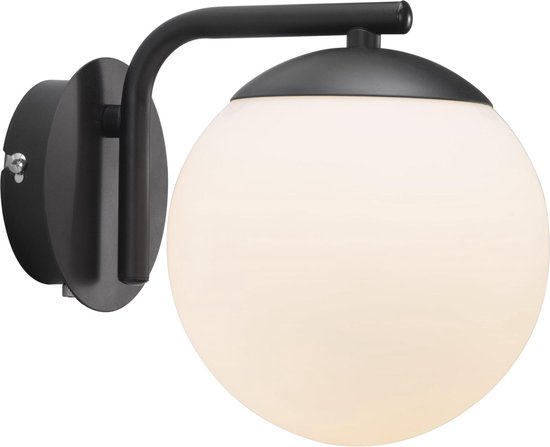 Verrast zijn Verbeteren esthetisch Nordlux Grant wandlamp - bol - kap Ø14,5 cm - E14 - zwart met wit | bol.com