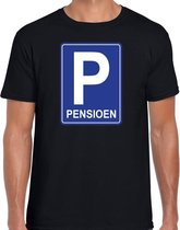 Pensioen P cadeau t-shirt zwart voor heren M